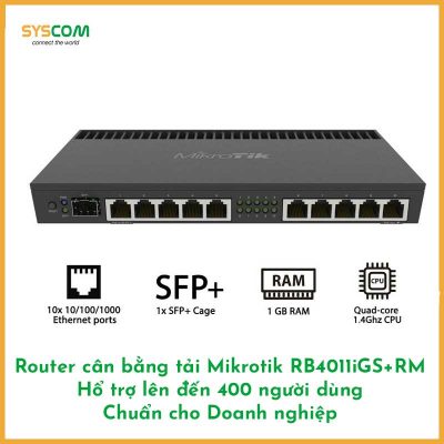 Router cân bằng tải Mikrotik RB4011iGS+RM