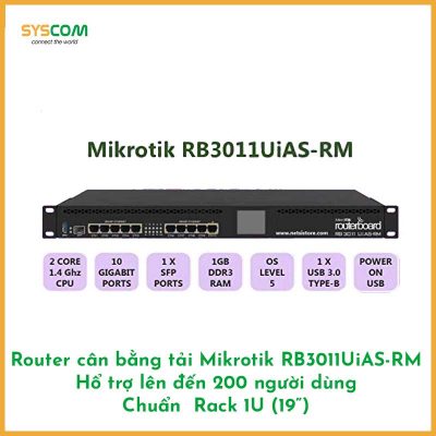 Router cân bằng tải Mikrotik RB3011UiAS-RM