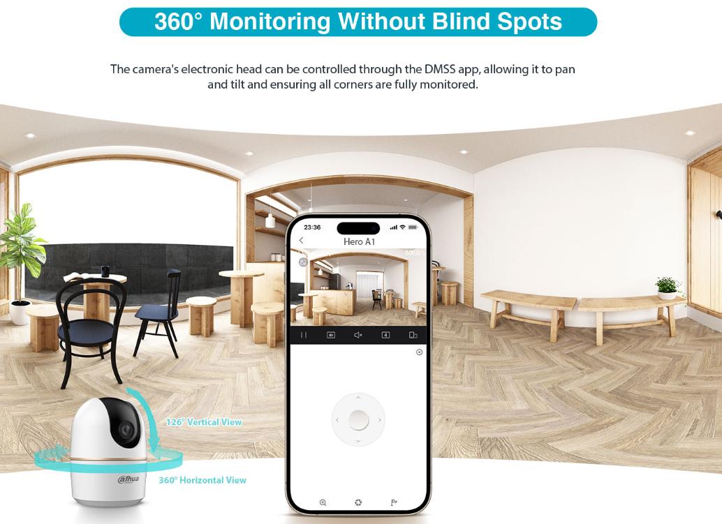 Camera wifi trong nhà Dahua DH-H3AE 3MP, Phát hiện người, Đàm thoại 2 chiều
