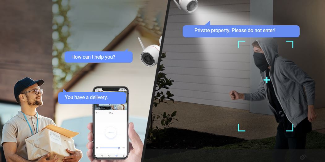 Camera ngoài trời Ezviz H3C 3K 5MP, ghi hình màu ban đêm 30m, chủ động phòng vệ, nhận biết cử chỉ