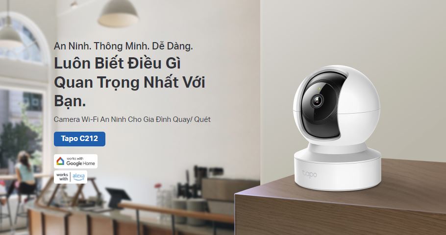 Camera quay quét 360 độ TP-Link Tapo C212 2K 3MP, đàm thoại 2 chiều, phát hiện chuyển động