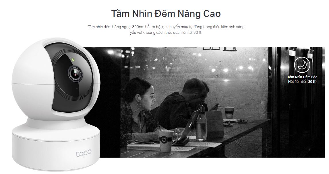 Camera quay quét 360 độ TP-Link Tapo C212 2K 3MP, đàm thoại 2 chiều, phát hiện chuyển động