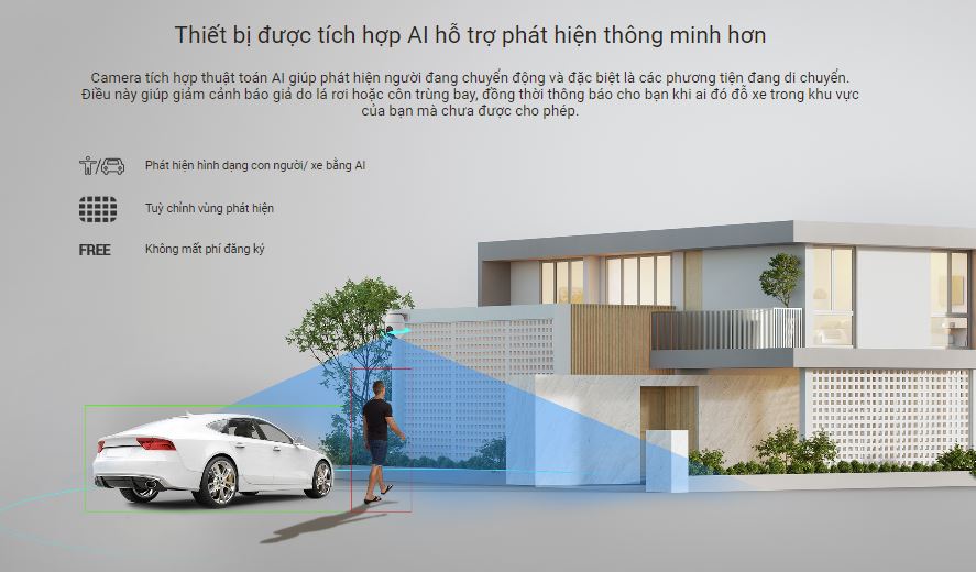 Camera wifi ngoài trời 360 độ Ezviz C8C 3K 5MP, hồng ngoại 30m, cảnh báo chủ động đèn chớp và còi, phát hiện người và xe