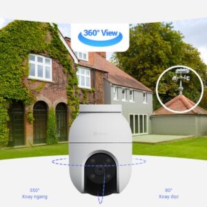 Camera wifi ngoài trời 360 độ Ezviz C8C 3K 5MP, hồng ngoại 30m, cảnh báo chủ động đèn chớp và còi, phát hiện người và xe